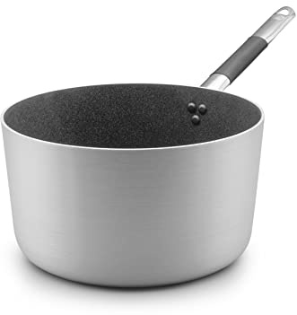 Pentole Agnelli ALSC105GPIC24 Linea Shark Skin Induzione, Casseruola Alta, Antiaderente, con 1 Manico in Acciaio Inossidabile, 24 cm