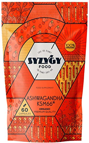 SYZYGY FOOD - Ashwagandha KSM-66® Bio 600mg - 60 Capsule per 60 Giorni - Senza Eccipienti - 30mg Withanolidi - Withania Somnifera - Vegano - Certificazione Biologica - Prodotto in Europa