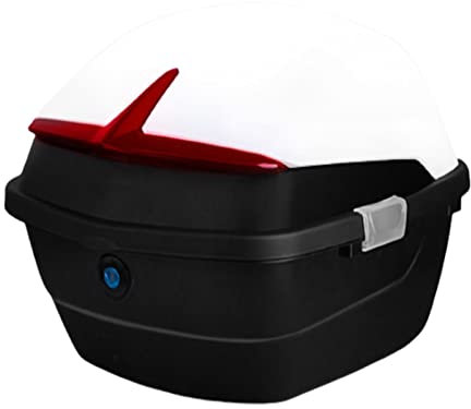 Dioche Lastenmotorrad Top Case Scooter-Heckkoffer, Wasserdicht, Stoßfest, Große Kapazität, Universelle Motorrad-Heck-Top-Box (Weiß)