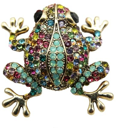 JINZIJINYU Spilla da Donna Verde a Forma di Rana Piena di Diamanti Spilla a Forma di Insetto Corpetto Animale Scialle Fibbia Gioielli