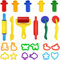 TIDEVAN 29 Piezas Moldes Plastilina Kit de Herramientas de Plastilina Accesorios Plastilina Set Plastilina Herramientas de Modelado, Accesorios de Arcilla con Rodillos, Cortadores para Niños y Niñas