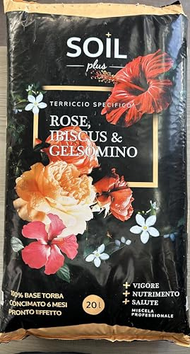 Soil Plus Terriccio Specifico per Rose, Ibiscus e Gelsomino, Miscela Professionale Italiana
