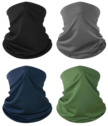 4 Pack Neck Gaiter Atmungsaktive, Multifunktionstuch Schlauchschal, Waschbar Wiederverwendbare Kühlgamaschenmaske,Gesichtsbedeckung Schützen vor Staub Wind, für Männer Frauen Radfahren Laufen Wandern