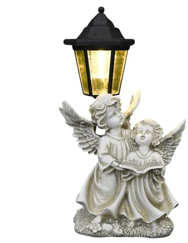 Pcingsia Statues de Jardin en Forme d'ange Solaire, Sculptures solaires d'extérieur | Capteur Art Décoration de pelouse avec lumière pour Balcon et Anniversaire