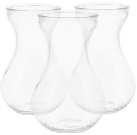 MUCKLILY Glass Flower Vase Set of 3 Small Rustic Glass Vases for Bouquets Home Floral Decoration Wedding Party Centerpieces