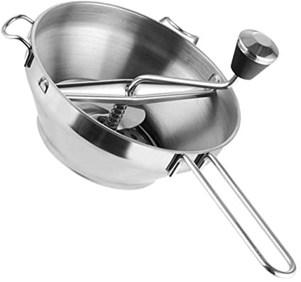 HEALLILY Presse-purée Manuel En Acier Inoxydable 3 Disques Antirouille Pour Aliments Bébé, Outil De Fabrication De Confiture Et Alimentation Manuelle, Facile à Nettoyer, Usage La Cuisine