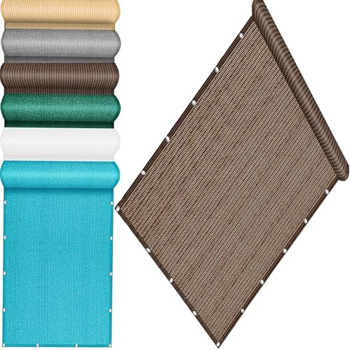 Voile d'ombrage opaque pour clôture, coupe-vent, anti-regards avec œillets, attaches de câble et cordon en nylon pour terrasses et piscines, 64 x 104 cm, marron