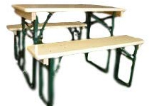 Kunibert  Die Halbe - Set tavolo e panche per feste della birra, lunghezza 110/120 cm