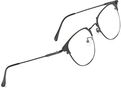 Voolga Brille Blaulichtfilter Ohne Sehstärke Retro Vintage Brille Ohne Sehstärke für PC Handy und Fernseher Blaulichtfilter Brille mit Brillenetuis und Brillenputztuch C3