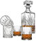 JOLIGAEA Vasos y Jarra de Whisky, 700 ml Decantador y 4 × 290 ml Vasos de Whisky Sin Plomo para Cóctel, Whisky Escocés, Bourbon, Juego de 5 Piezas, Regalo de Whisky para Hombre, Padre