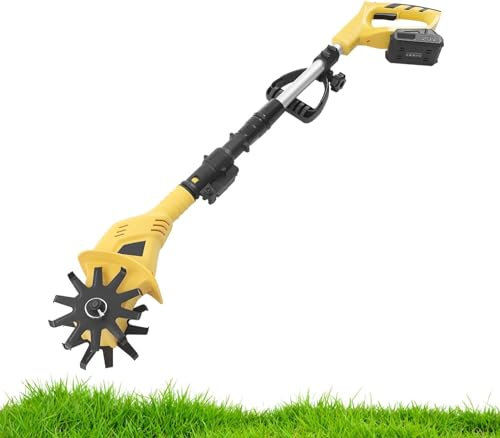 Mini Coltivatore A Motozappa, Palmare Motozappa Alimentata A Batteria, Famiglia Senza Fili Motocoltivatore Elettrico, Strumento Per La Fattoria Da Giardino Per Fattoria, Parco,Giallo
