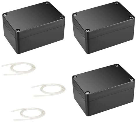 Caja de derivación resistente al agua IP66, 3 unidades caja de distribución exterior, color negro, caja de proyectos electrónicos, 100 x 68 x 50 mm, accesorios eléctricos, carcasa de plástico