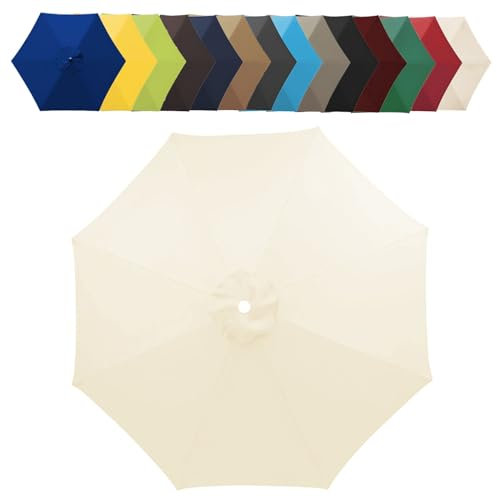 Funda impermeable de repuesto para sombrillas de mercado para exteriores, para sombrillas de terraza, sombrillas de playa, sombrillas de playa, marrón, tela gruesa y estable, apta para sombrillas de 6