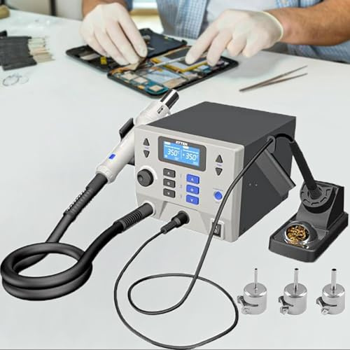 ST-8902D 1300W 2 in 1 Digital Rework Station With Hot Air Station and Soldering Station, Automatic Sleep Mode and Digital Display Function for Mobile Phone Repair, Laboratory, DIY