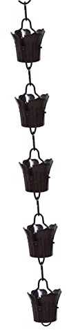 VANZACK 1m Entwässerungs-Regen-Kette Für Garten Aus Japanisches Design Leitet Wasser Vom Dach Zum Boden Antikes Finish Für Villa-Dekoration