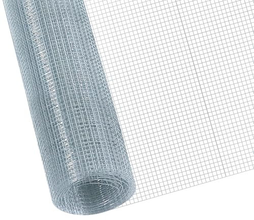 CCLIFE Valla para gallinas, malla de 6,3 mm, altura 100 cm, longitud 2/5 m, plateado galvanizado