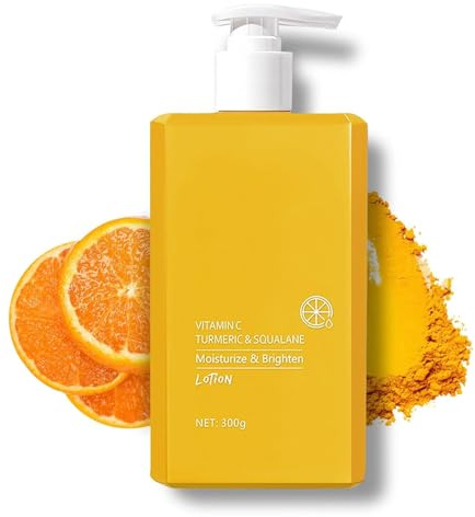 Vitamin c turmeric body lotion,lait eclaircissant anti tache gamme corps,Crème pour le visage et le corps au curcuma et à la vitamine C,creme eclaircissante,pour éliminer les taches brunes, hydratant