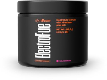 GymBeam Elettroliti Sport - Bevanda Isotonica Senza Zuccheri con Sali Minerali, Vitamine e Acqua di Cocco, Idratazione per Corsa e Ciclismo (112,5 g, Frutti di Bosco)