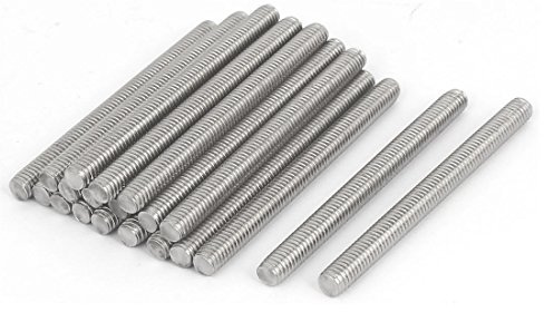 sourcing map 20 Stück Gewindestangen M6x70mm Edelstahl 304 Gewindestift Metrischem Vollgewinde Bar Gewindestäbe für Befestigung CNC-Werkzeugmaschinen 3D-Drucker Industrie Geräte