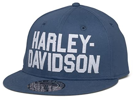 Harley-Davidson herr block skript keps Cappy basebollkeps biker keps motorcykel basecap kappy merchandise blå, 2XL