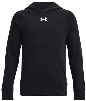 Under Armour Boy's UA Rival Fleece Hoodie Shirt Black, Medium