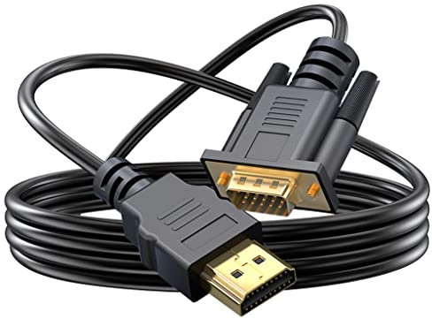 SZJUNXIAO Cavo HDMI a VGA 1080p Full HD 1M - Adattatore Maschio a Maschio Placcato in Oro, Compatibile Con Desktop, Laptop, Monitor, Proiettore