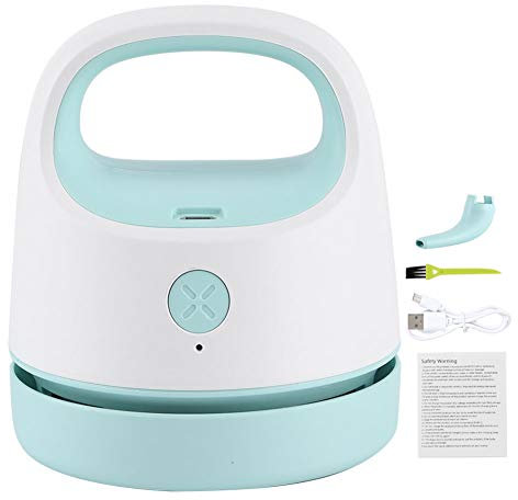 NLDGR Linda Aspiradora de Escritorio, Portátil USB Duster Recargable Mini Desktop Duster con Cepillo Barredora de Migas de Mesa para Pelos Migas Teclado de Computadora