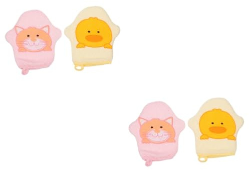 ibasenice 4stücke Cartoon Badewaschen Handschuhe Weiche Waschhandschuhe Für Sanftes Baden Für Neugeborene Und Kleinkinder Mit Zufälligen Aufhängeschlaufen
