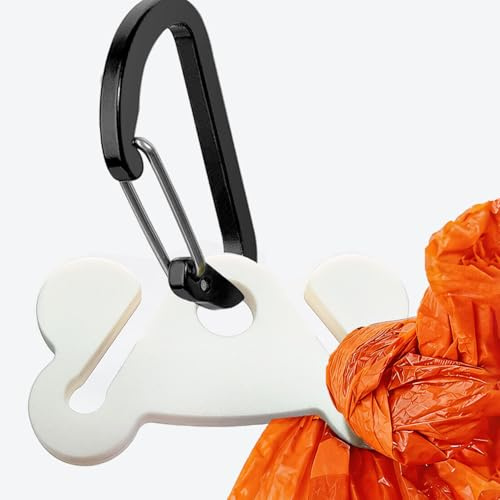 Hilihali Dog Poop Bag Holder for Waste Bags Dispenser Leash Pet Waste Bag Carrier Hand Free Walking Holder,1PC White Holders
