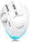 Winnes Ratón Inalámbrico Bluetooth De 2,4 GHz con Trackball Desmontable y Luces De Colores RGB Ratón Inalámbrico Bluetooth De Diseño Ergonómico - Blanco