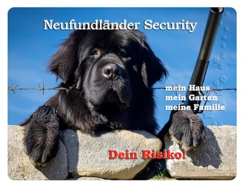 Warnschild - Schild 20x30cm Motiv: Hund Neufundländer Security (001)