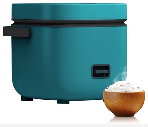 Olla de Cocción Lenta Pequeña, Arrocera y Multicooker Programable de 1.2L, Pantalla Digital para Arroz, Carne, Curry y Gachas