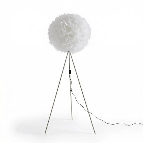 M2 OUTLET Stehleuchte mit Federn - Ø40CM, Weiß: Stehlampe mit Entenfeder