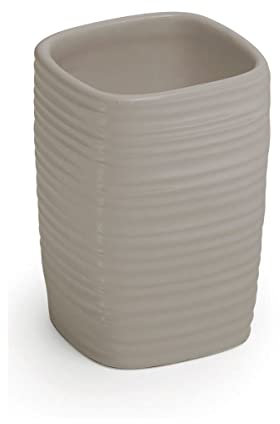 Kiamami Valentina - portaspazzolini da appoggio in ceramica tortora chiaro calla