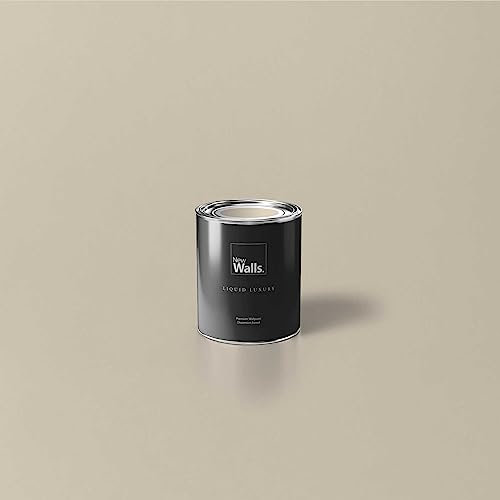 New Walls Premium Wandfarbe Beige, Sand Liquid Luxury Dispersionsfarbe für Innenräume – 1 L