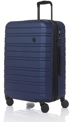 Nere - Stori - ABS Hard-Shell Suitcase Collection - 8-Spinner Wheels - Self-Repairing Zip - Built-in TSA Combination Lock - Expanding Luggage (Deep Navy, Medium)