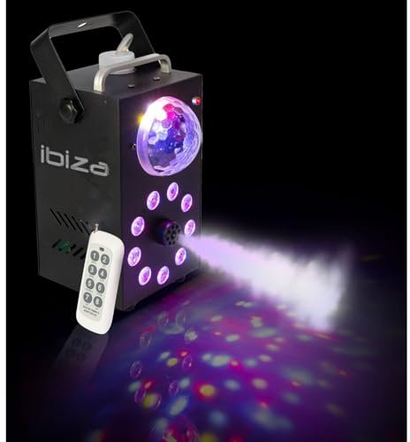 Machine à fumée Ibiza Light FOGGY-ASTRO 700W à 9 LED RGB 3-en-1 - Télécommande HF sans fil
