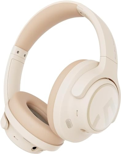 SoundPEATS Space Hybrid Active Noise Cancellation Headphones, Over Ear Headphones with 123H Playtime, Wireless Bluetooth Headset with Deep Bass, Hi-Res Audio, Multipoint Connection&App Customize EQ
