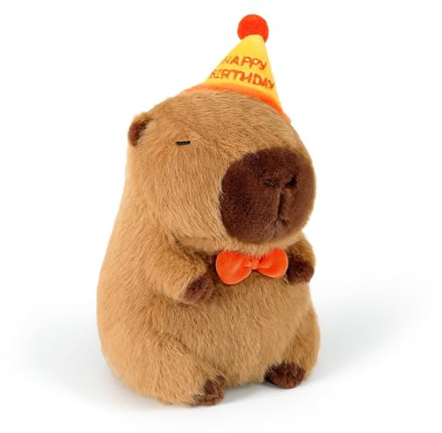 mofusand Birthday Capybara Plush, 8in Kawaii Capybara Stuffed Aniamls Toys Soft Plushie Dolls Capybara Plush Pillow Gift for Kids Boys Girls (Birthday Capybara,8in)