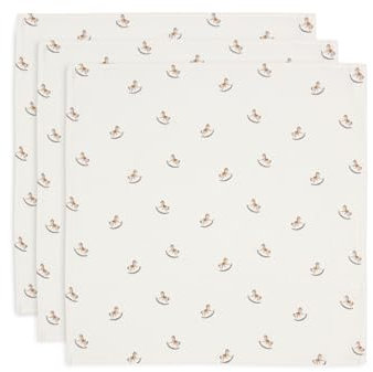 Jollein Musselin Tuch Baby - Nostalgic Ride - 3er Pack - 70x70cm - 100% Baumwolle - Spucktücher Baby - OEKO-TEX Zertifiziert