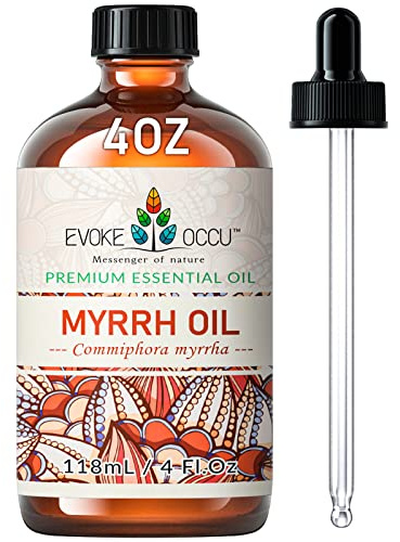 EVOKE OCCU Aceite Esencial de Mirra para Difusor, Masaje y Velas | Mezclable con jabones y cremas corporales, envase portátil para manualidades DIY – 118mL / 4 fl oz