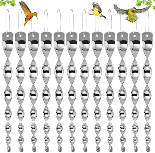 12 Pcs Répulsif Oiseaux, Barre Effaroucheur Oiseaux, Effaroucheur Pigeons, Repulsif Pigeon, Anti Pigeon, 360 Degrés Repulsif Oiseaux pour Balcon, Arbres Fruitiers, Potager, Maison