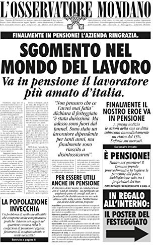 Bombo Biglietto Auguri Giornale Pensionato