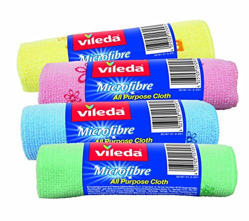 Vileda Bayeta de Limpieza de Microfibras MultiRollo, Microfibras, Multicolor, 5x17x5 cm, 4 Unidades