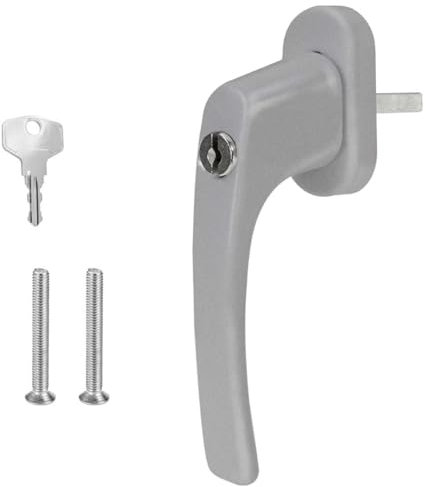 Premium Aluminium Fenstergriff Victory - abschließbar, Farbe:Silber F1, Stiftlänge:45mm