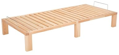 Gigapur Kiefer massiv Holzbett G56, naturbelassen, mit Standardfuß 25 cm Höhe, inkl. Lattenrost und Matratzenbügeln, Liegefläche 70x200 cm