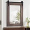 AAZZKANG Espejo rectangular estilo puerta de granero, espejos de pared vintage con marco de madera, 50 x 40 cm para dormitorio, baño, entrada, pasillo