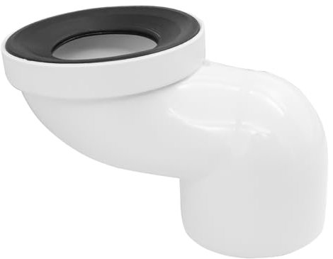 Hsthe Sea Tubo per WC disallineato con connettore per WC in PVC da 100 mm, Ciotola per Terreno Liscio