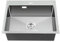 OUGOO 55 x 50cm Small Kitchen Sink Topmount (Drop in) with Strainer Waste & Overflow Kit, Inner 50x40cm Single Bowl with 2 Tap Holes, Fit 55cm Wider Cabinet, Stainless Steel, Brushed