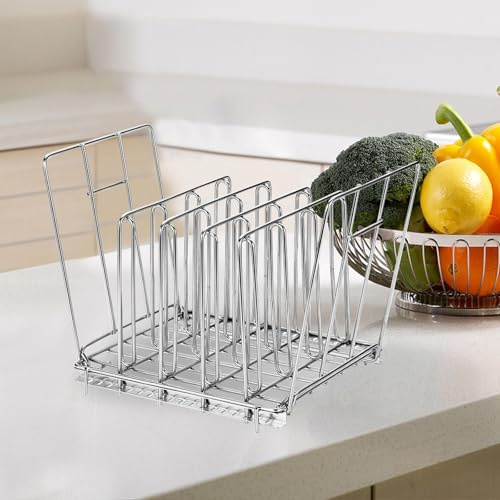 Inscrip Sous Vide Rack, 5 Grids Rack, Adjustable Dividers, 304 Stainless Steel Upright Frame, Foldable Stainless Steel, Upright Frame for Cooking, Sous Vide Frame, Ingredient Separator, Adjustable